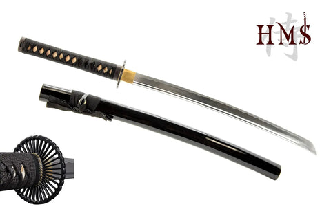 Unsharpened Aluminum Alloy Wakizashi Iaito for Iaido Training Sword with 21 inch blade and black scabbard