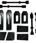 24 Piece Clamp Kit Set M6 For Rotary Tables, Milling Tables, Face Plates And Vertical Slides, various clamp components on white