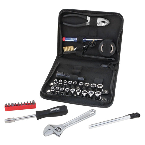 38 Piece Compact Car Tool Kit With Zipper Case Emergency Trunk Kit Featuring SAE And Metric Tools For Quick Fixes On The Go Ready To Roll