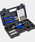 Heavy Duty Hydraulic Crimping Tool And Cable Cutter Set 10 Ton Power Crimper With 12 AWG To 2/0 AWG Range Includes 9 Die Pairs