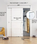 Heavy Duty Aluminum Bypass Sliding Door Hardware Kit For Two Doors With Finger Pulls, Five Foot Track System installed