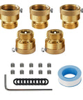 5 Pack Lead Free Brass 3/4 Inch MHT Hose Bibb Connector Backflow Preventer Vacuum Breaker Anti Siphon Fitting With Extra Set Screws