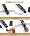 Installation guide for Badass Air Die Grinder With Extended Long Shaft For Tight Squeeze Tasks, showing replacement chuck process.