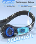Wearable Bladeless Neck Fan For Hands Free Cooling On The Go Rechargeable Portable Cooling Device Perfect Gift For Dad And Mom
