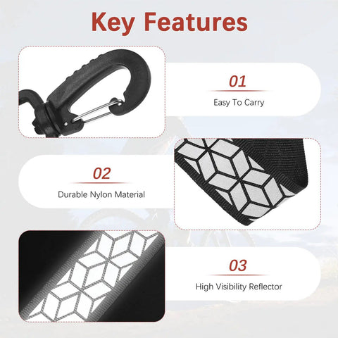Key features of Double Sided Reflective Safety Keychain 4 Pack With Plastic Buckle For Backpack Running Cycling Hiking Black Reflective Tags For Night Visibility For Nighttime Rides And Daily Use