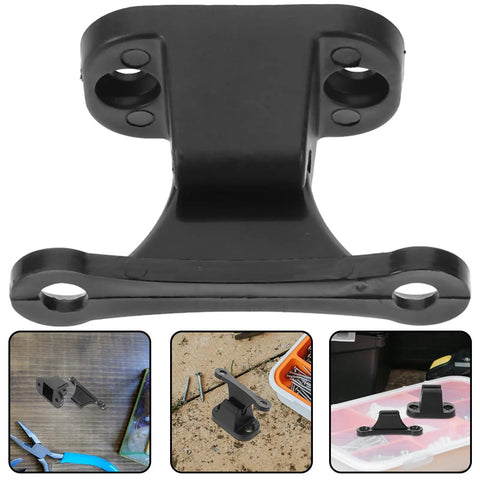 Heavy Duty Black Nylon Rv Door Latch Kit With Secure Catch And Easy Install For Camper Trailer Entry Stopper, front view.