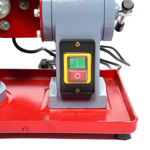 Control panel of Heavy Duty Saw Blade Sharpener with power switch for smooth operation on wood and metal tools.