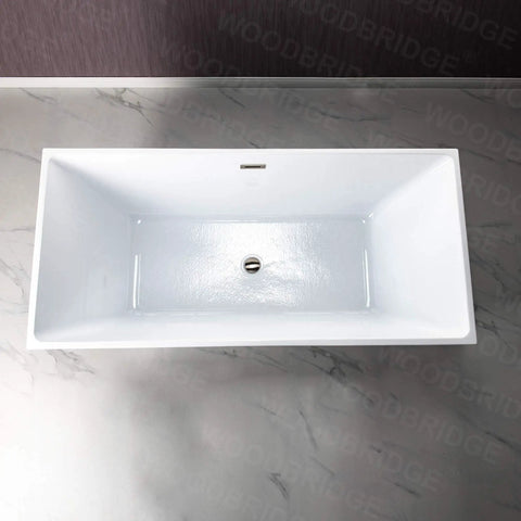 Contemporary 67 Inch Freestanding Acrylic Soaking Bathtub With Matte Black Drain And Overflow Deep Luxury Spa Tub For Modern Bathrooms, top view.