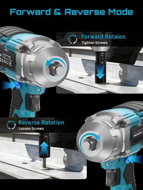 Cordless Impact Wrench 1/2 Inch High Torque Beast With Brushless Motor 479 Ft Lbs dual speed forward reverse mode