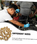 Man using Grease Fitting Assortment Kit with Angled Nozzles for Cars Trucks Bikes and Industrial Use High Pressure Grease Nipple Nozzle Set