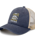 Funny Electrician Cap I Cant Fix Stupid But I Can Fix What Stupid Does Trucker Hat with mesh crown and front print design.
