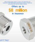 316 Stainless Steel Hex Bushing Reducer Fittings Three Quarter Inch Male to One Eighth Inch Female NPT for Fuel and Water Boat Use, heavy duty marine adapter pack of 100