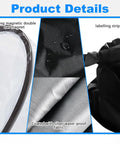 No Fuss Magnetic Ev Charger Rain Cover Waterproof Snowproof Sun Shield showing strong magnet, waterproof fabric, and labelling strip.