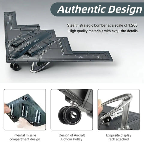 One To Two Hundred Scale B Two Spirit Stealth Bomber Model Kit With Movable Landing Gear For Collectors And Display