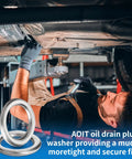 Mechanic using M12 Transmission Drain Plug Gasket Kit Fits Toyota 4Runner And Lexus GX460 IS250 IS300 IS350 SC300 SC400