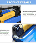 Hella Durable Manual Hydraulic Hose Crimper With Seven Die Sets For Auto Mechanics And Garage Builds Using One Quarter To One Inch Wire Reinforced Tubing hydraulic pump and pipe details.