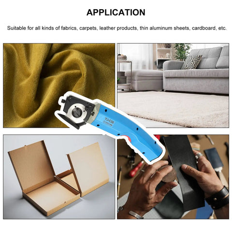 Cordless Electric Scissors Rotary Cutter 3 Point 6V Rechargeable 4500 RPM 35W with Grinding Wheel for fabric cutting