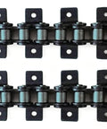 Ready To Use 1.5m Roller Chain 06B With Ears For Conveyor Replacement 9.525mm Pitch, close-up view of black chain links.