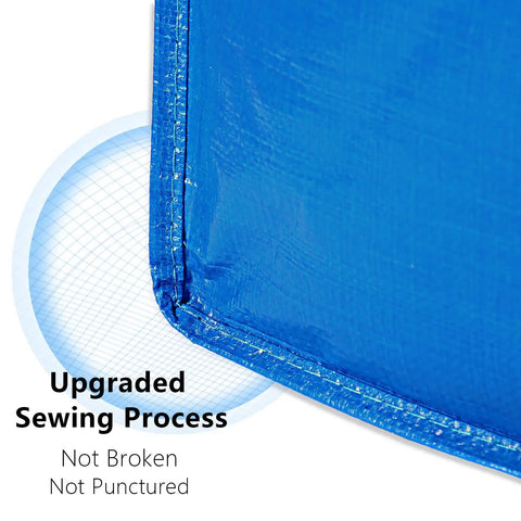 Close-up of Heavy Duty Extra Large Blue Moving Bags stitching detail, showing strong zipper and durable material.