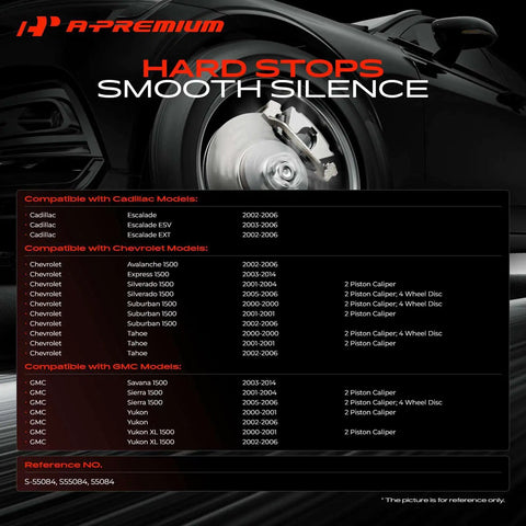 Heavy Duty Rear Drilled And Slotted Brake Rotors Deliver Top Shelf Stopping Power With Straight Up Bolt On Fit For Chevy Tahoe Silverado Suburban Avalanche And Cadillac Escalade compatibility chart.