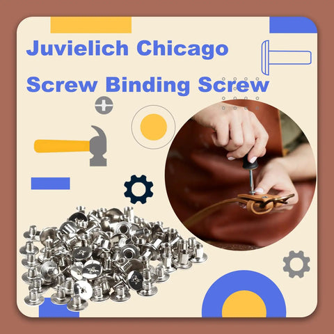 Top Shelf Chicago Binding Screws M5 X 6Mm In 50 Silver Sets Built From Tough Carbon Steel for secure leathercraft fastening.