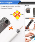 Coax Cable Crimper Tool Set For RG59 RG6 RG58 With Wire Stripper And Compression Fittings Includes 5 F Type RG6 Connectors