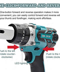 High Performance 18V Electric Wire Stripper And Cable Peeler Machine With Rechargeable Battery showing one-click forward and reverse feature.