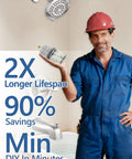 Delta Compatible Shower Cartridge Replacement For RP46074 in handyman's hand, demonstrating shower repair for DIY fixes.