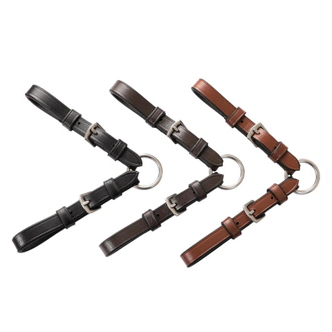 Pelham Bit Converter For Horse Bridle, Adjustable Leather Single Rein Rounding Strap with Double Buckles, Full Size Pair