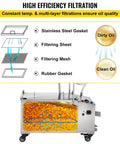 Heavy Duty Mobile Fryer Oil Filter Machine Featuring High Performance Pump Assembly Crafted For Commercial Kitchens And Street Carts Crushing Grease Like A Champ On The Daily, showing parts for high efficiency filtration.