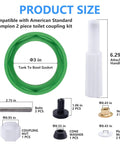 Tank To Bowl Gasket Kit For Champion 4 Toilet Repair Heavy Duty Seal To Stop Leaks Easy Install Replacement For AS738756-0070A Toilet Tank Gasket Ring For Worn Cracked Or Aging Couplings. 3-inch gasket with bolts, nuts, washers and handle