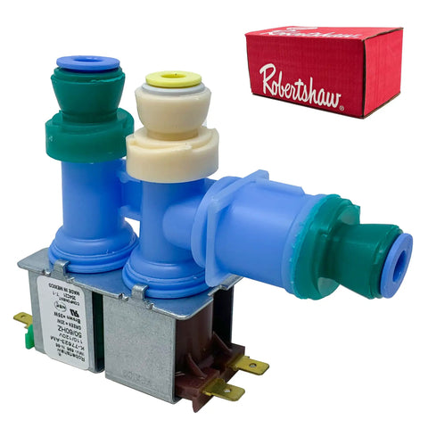 Premium OEM Water Inlet Valve For Whirlpool Kenmore Refrigerators Replacement Part Robertshaw IMV-696 with packaging