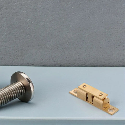 Beefy Heavy Duty Copper Ball Door Catch Latch Set For Cabinets And Doors Stainless Steel Roller Ball Mechanism Marine Grade hardware