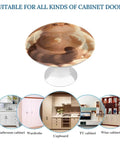 Mango Spots One Point One Inch Stainless Steel Cabinet Knobs with animal print design, suitable for various cabinets.