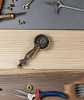 Vintage Retro Zinc Alloy Cabinet Knob Round Pull Handle With Single Hole for kitchen use on wooden surface with tools