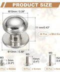 Killer 36 Pack Mini Drawer Pulls And Small Silver Cabinet Knobs With Sturdy Screws For Vintage Furniture Makeover 36 silver mini knobs with size details.