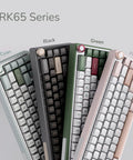 Gasket Mount 60 Percent Wired Mechanical Keyboard Hits Different With Hot Swap Linear Switches Smooth Pbt Keycaps And Rgb Backlight And Programmable Knob For Your Desk in four colors: cyan, black, green, and pink.