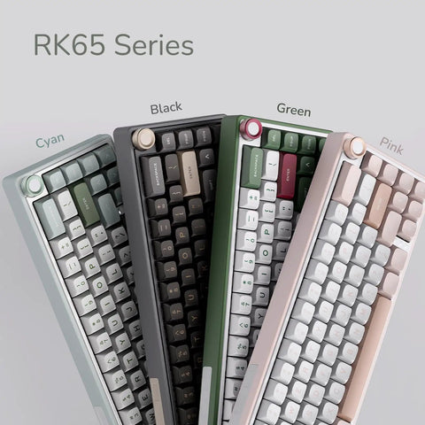 Gasket Mount 60 Percent Wired Mechanical Keyboard Hits Different With Hot Swap Linear Switches Smooth Pbt Keycaps And Rgb Backlight And Programmable Knob For Your Desk in four colors: cyan, black, green, and pink.