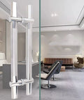 Modern Entrance Door Handles Set Adjustable Push Pull Bar for Double Sided Sliding Doors Stainless Steel Doorknob 60cm
