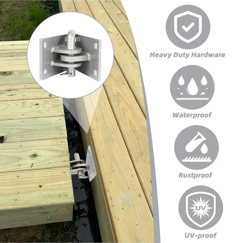 Floating Dock Hinges Kit With Backer Plates And Mounting Screws For All In One Heavy Duty Dock Linking Stationary Connector Hardware