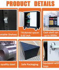 Product details of Heavy Duty Metal Storage Cabinet On Wheels With Locking Doors And Adjustable Shelves, showcasing features