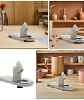 Heavy Duty Plastic Glue Stick Organizer Stand With Deep Trenches For Hot Melt Adhesive Pens on wooden desktop in craft room.
