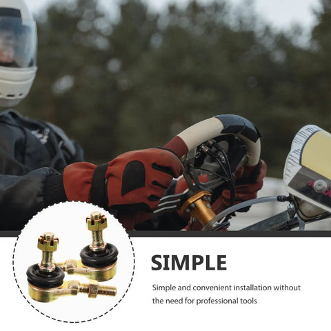 Two Pairs M10 Tie Rod End Ball Joint Kit For Go Karts And ATVs, illustrating bolt-on installation ease with gloved driver.
