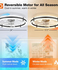 Comparison of 24 Inch Low Profile Ceiling Fan With Bright Led Light and Super Quiet Remote Control in summer and winter modes.