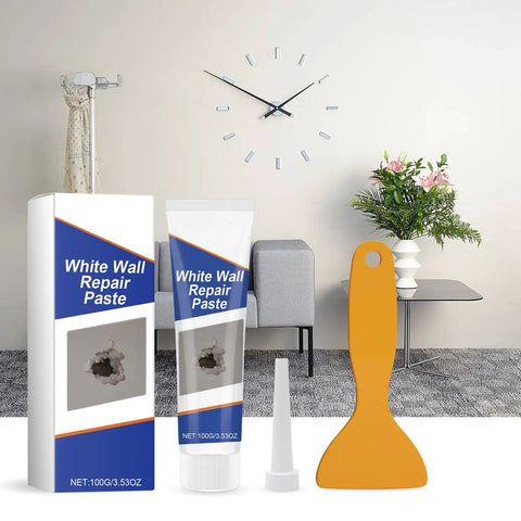 Easy Home Wall Patch Kit For Holes And Scratches Quick Dry Spackle Paste for white walls with applicator and product packaging