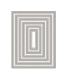 Six Piece Rectangle Frame Metal Die Cuts Set With Scalloped Stitch Nested Tags for DIY Scrapbooking and Album Embellishments