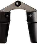Discreet Zinc Invisible Hinge For Wood Or Metal Cabinets Mortise Mount Three Quarters Inch To One Inch Thick Opens One Hundred Eighty Degrees Fully Concealed When Closed Sleek Black E Coat Exterior Finish Pack Of Two SOSS 204CUS19 Zinc Hinges With Holes close-up view