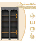 Farmhouse Two Tone 5 Tier Book Shelves And Cabinet Set With Adjustable Shelves showcasing storage options