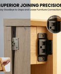Image showing Heavy Duty 2 In 1 Quick Fitting Furniture Corner Bracket Made From Cold Rolled Steel in use on wooden furniture.