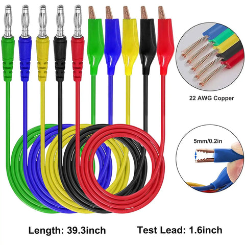 Colorful 31 Piece Back Probe Kit With Banana Plug To Copper Alligator Clip Test Leads Insulation Piercing Probes And Nickel Plated Clips for automotive testing.
